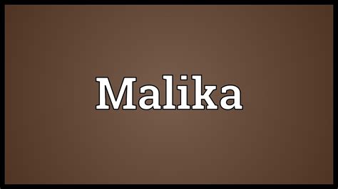 what does malika mean